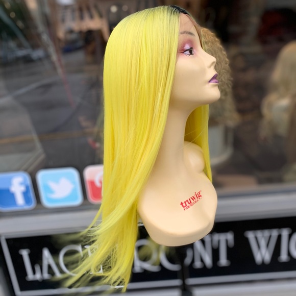 Yellow Party wig Halloween wigs costume real wigs main image 4